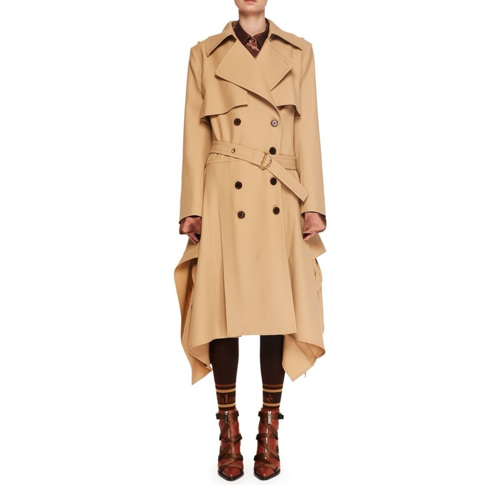 Chloe Double-Breasted Belted Trench Dress